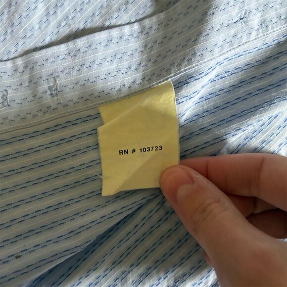 Emporio Armani Men's Blue Striped Long Sleeve‎ Button-Up Shirt M - Picture 15 of 16